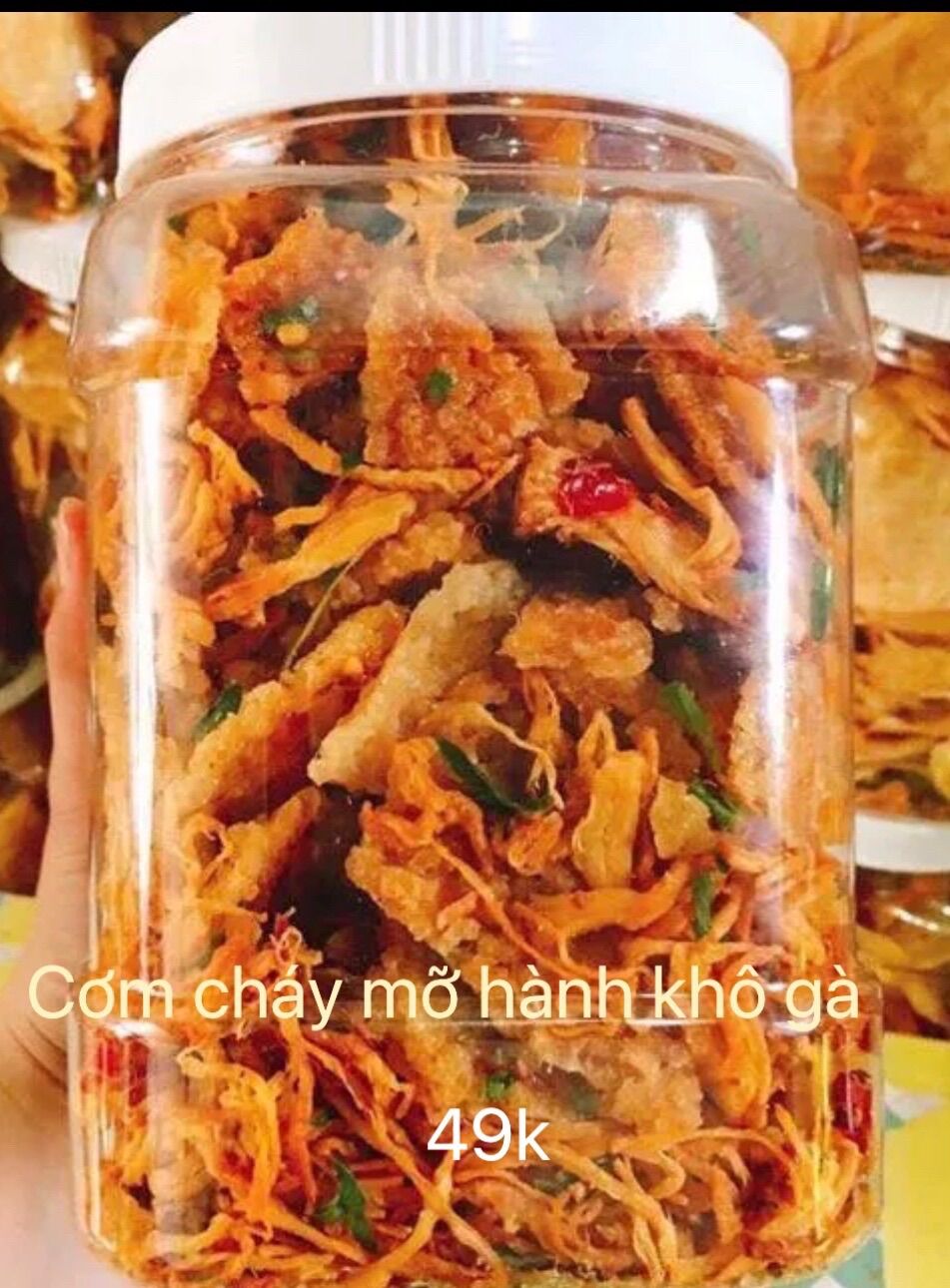 Cơm cháy mỡ hành khô gà giòn tan