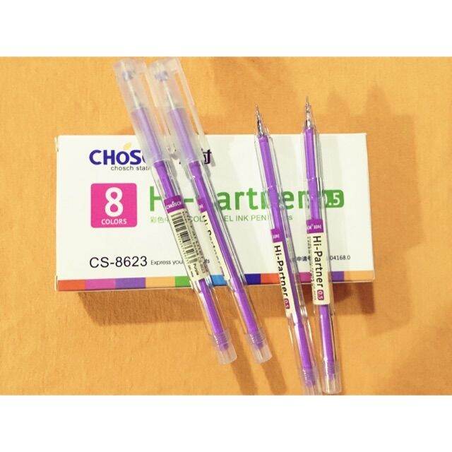 HỘP 12 BÚT MỰC TÍM GEL CHOSCH CS-8623