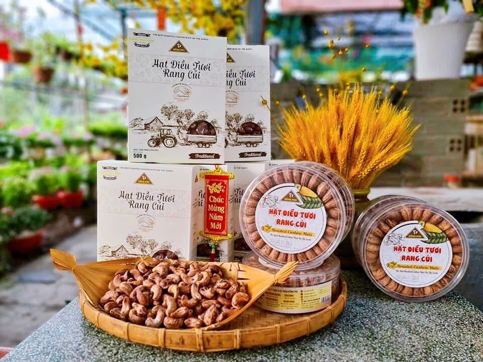 Hạt Điều Tươi Rang Củi - Hộp giấy - 500gram