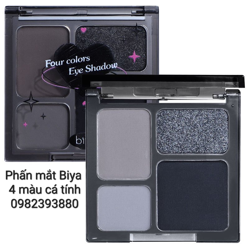 Bảng phấn mắt biya 4 màu lấp lánh nhung mịn nhũ