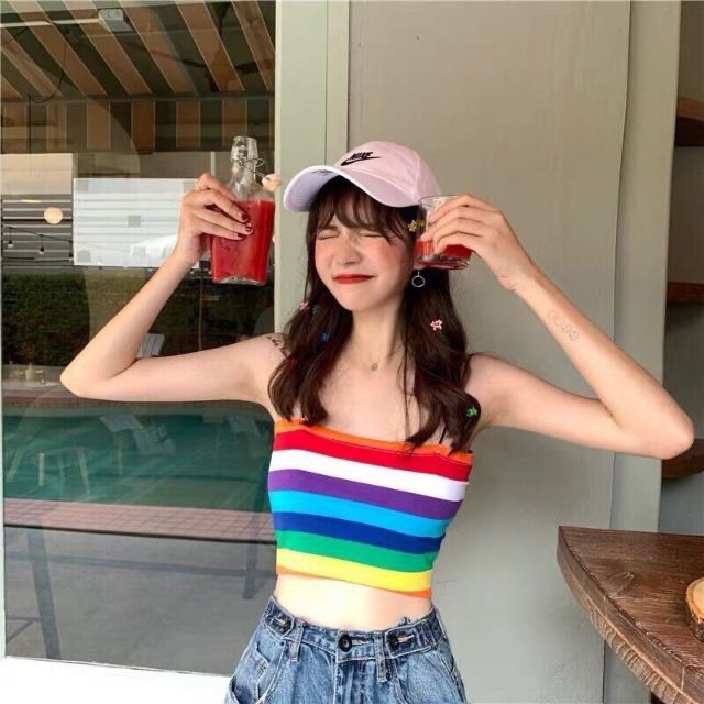 Áo 2 dây cầu vòng ( có mút ngực )
