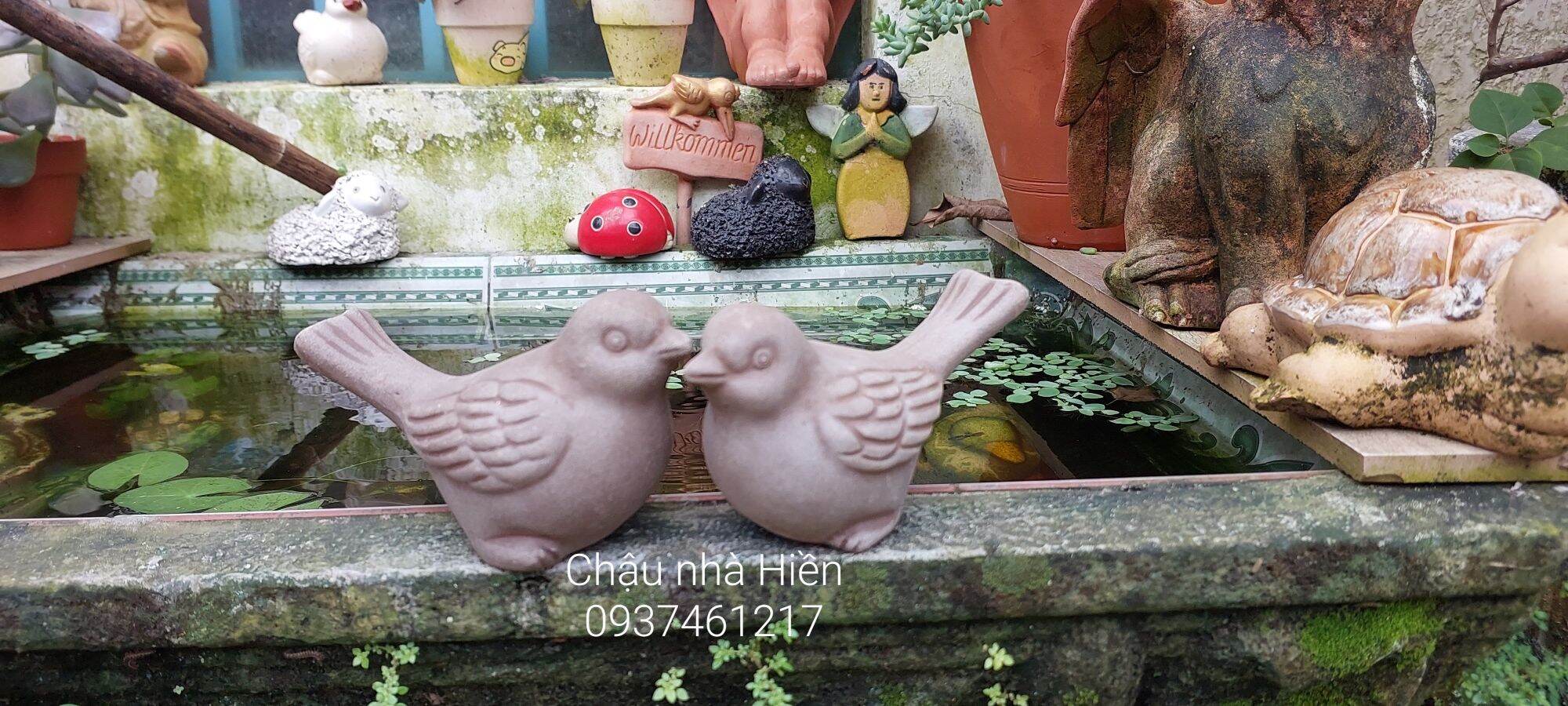 Chim đất nung trang trí sân vườn tiểu cảnh