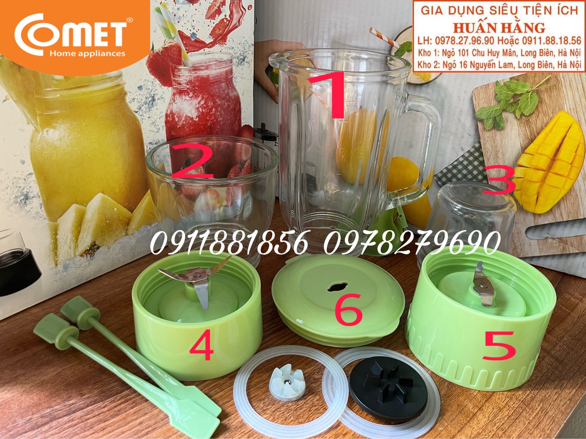 (LINH KIỆN CHÍNH HÃNG COMET) CỐI THỦY TINH MÁY XAY SINH TỐ COMET CM9953 CM9976 CM9978 CM9828 CM9986 CM9956 CM9987