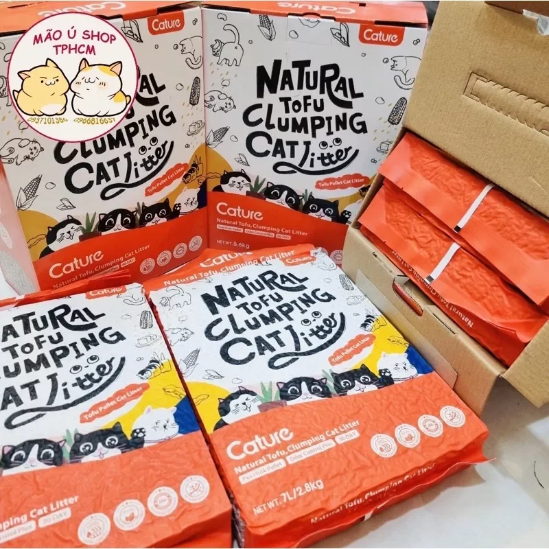 Thùng cát đậu nành vệ sinh cho mèo cature 7l