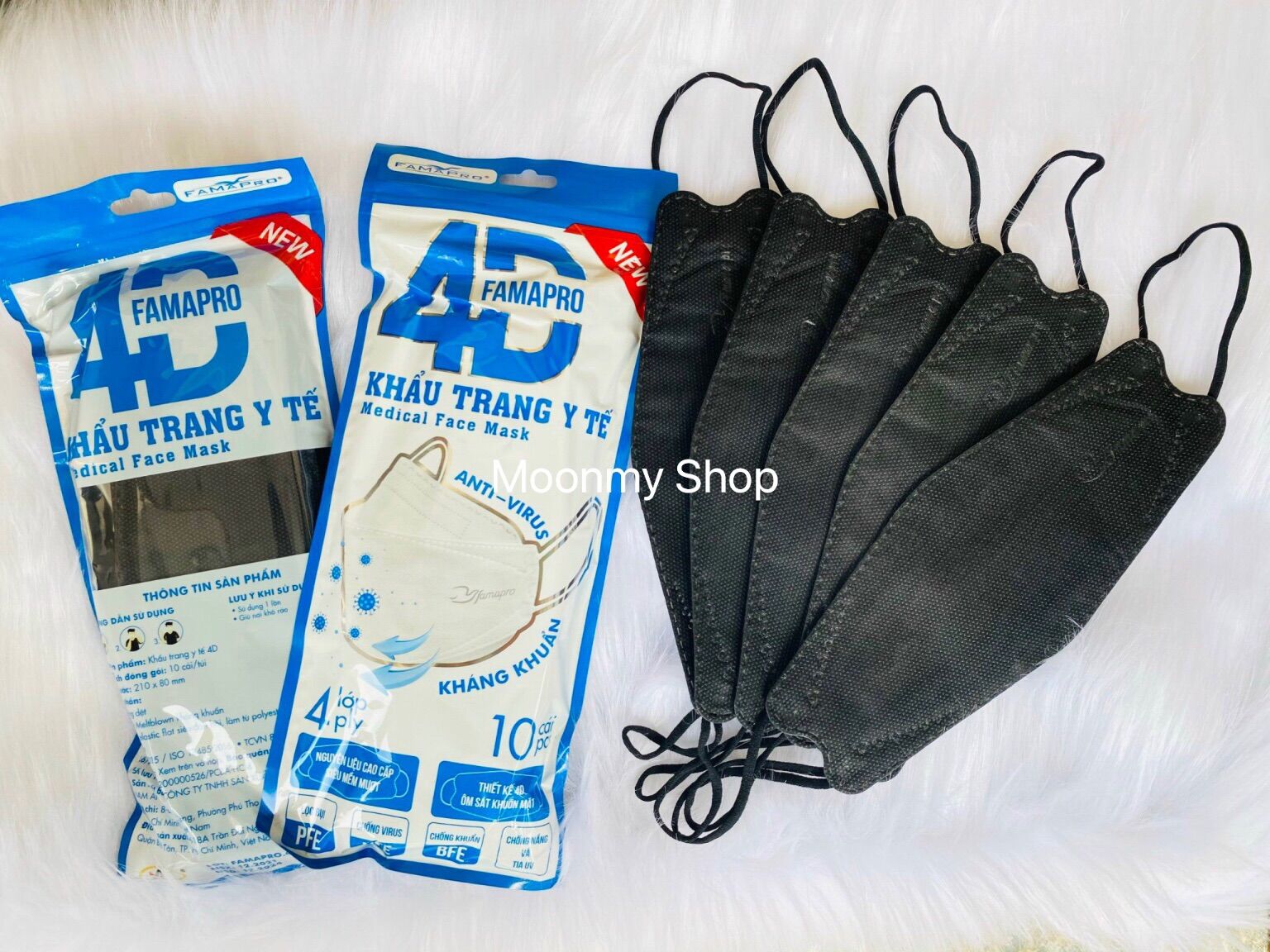 50 cái khẩu trang KF94 Famapro 4D cao cấp/ khẩu trang 4D túi, 4 lớp dầy dặn