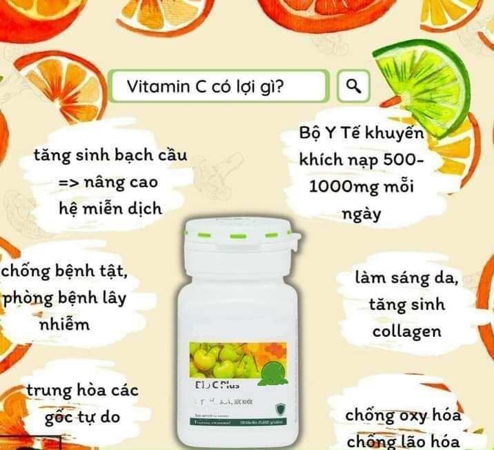 Vitamin C giúp tăng đề kháng, chống lão hóa, đẹp da