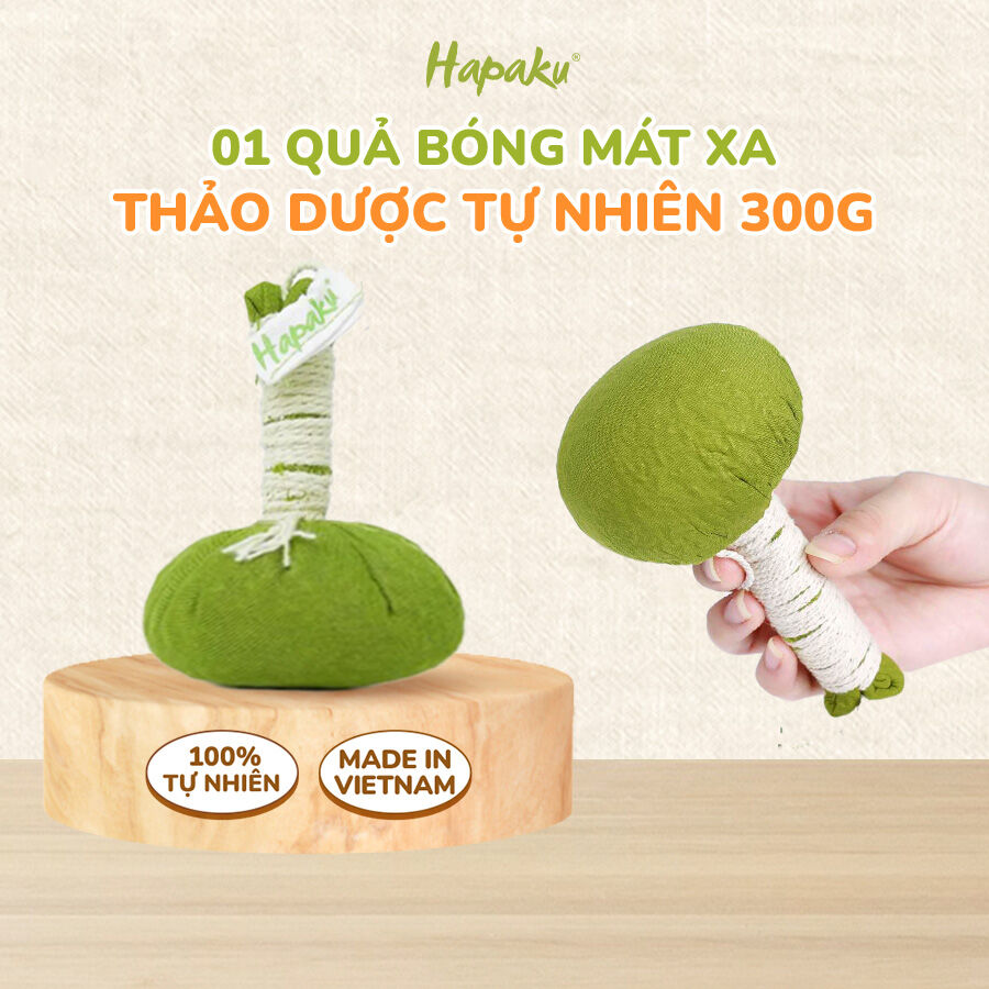 Bóng mátxa thảo dược mátxa thư giãn toàn thân giảm đau nhức mệt mỏi hapaku 1 quả 300g