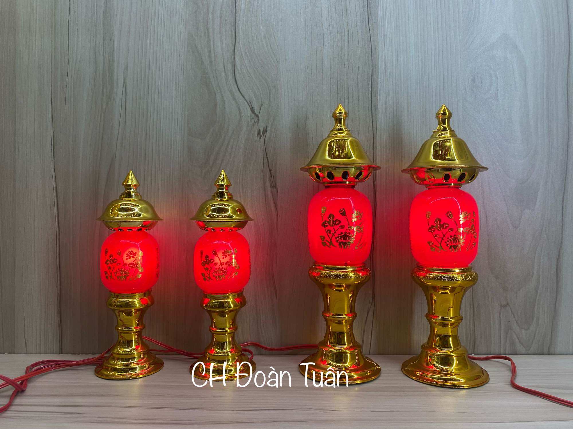 Cặp đèn bàn thờ Phú quý để bàn thờ thần tài ông địa-giá bán/cặp-kích thước 3size