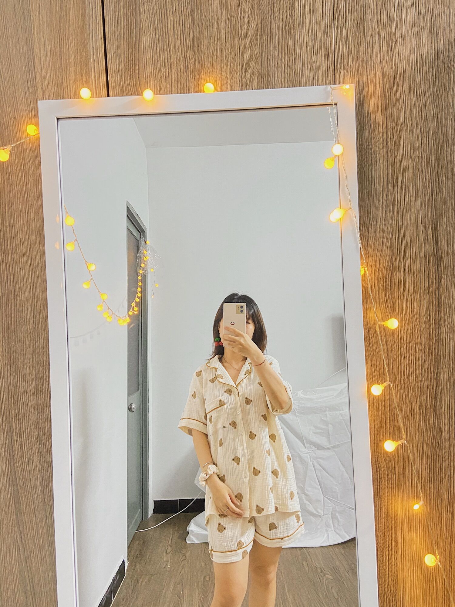 Pyjama xô muslin gấu cute
