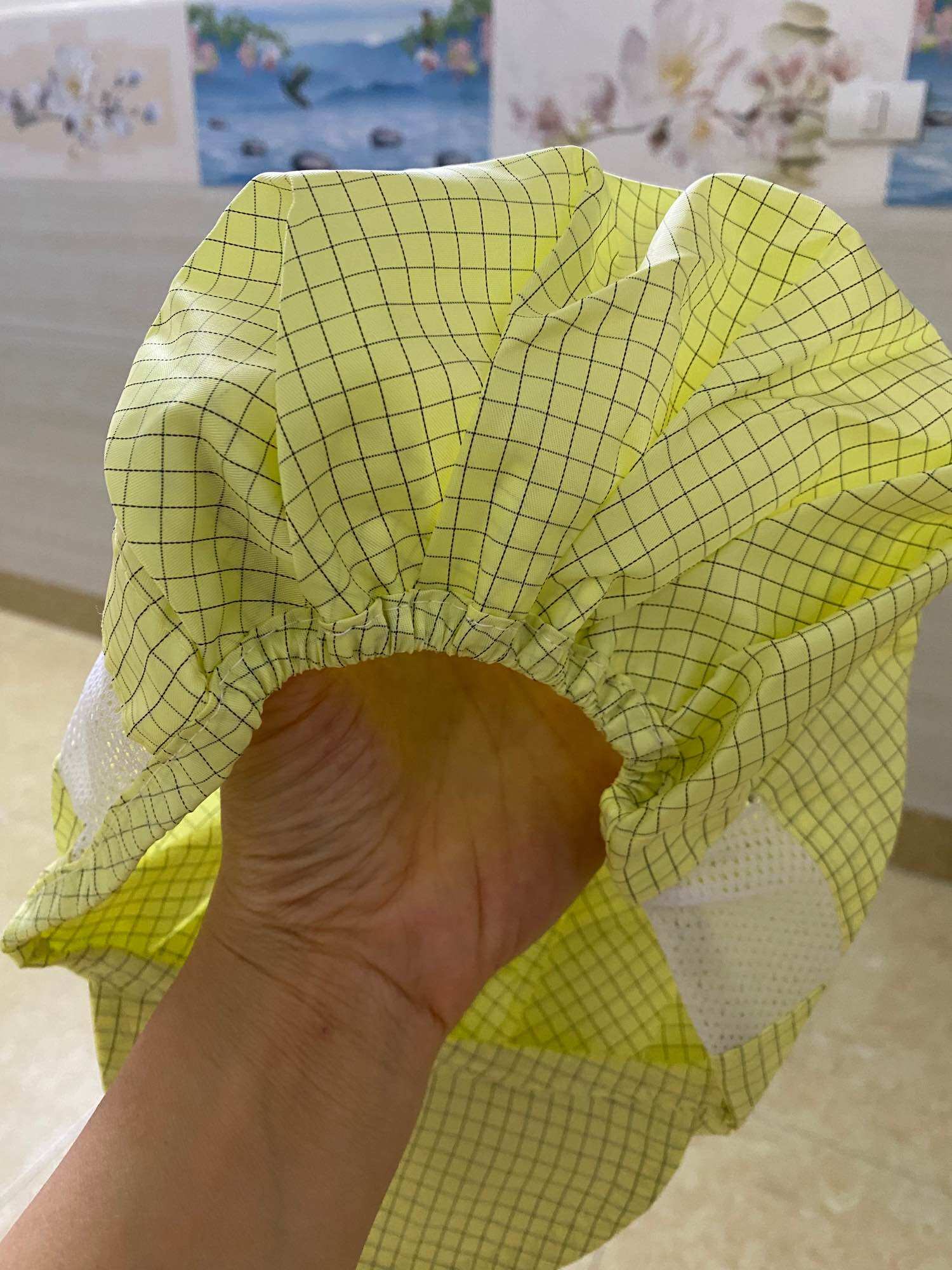 Mũ chống tĩnh điện nữ ( Màu hồng đậm, Màu vàng, Kẻ caro)