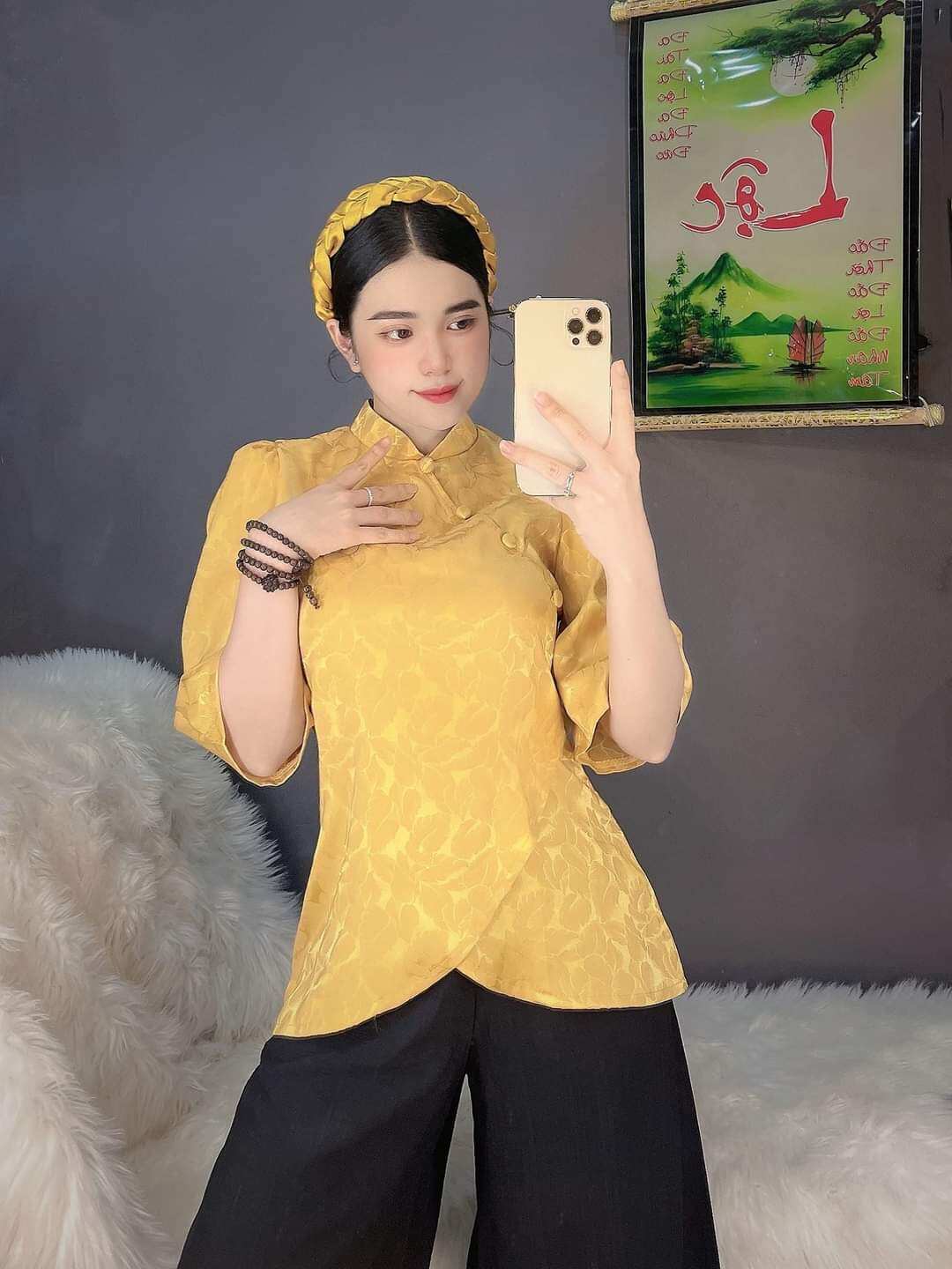 ĐỒ LAM ĐI CHÙA - MẪU NỮ LỤA GẤM HÀNG CAO CẤP