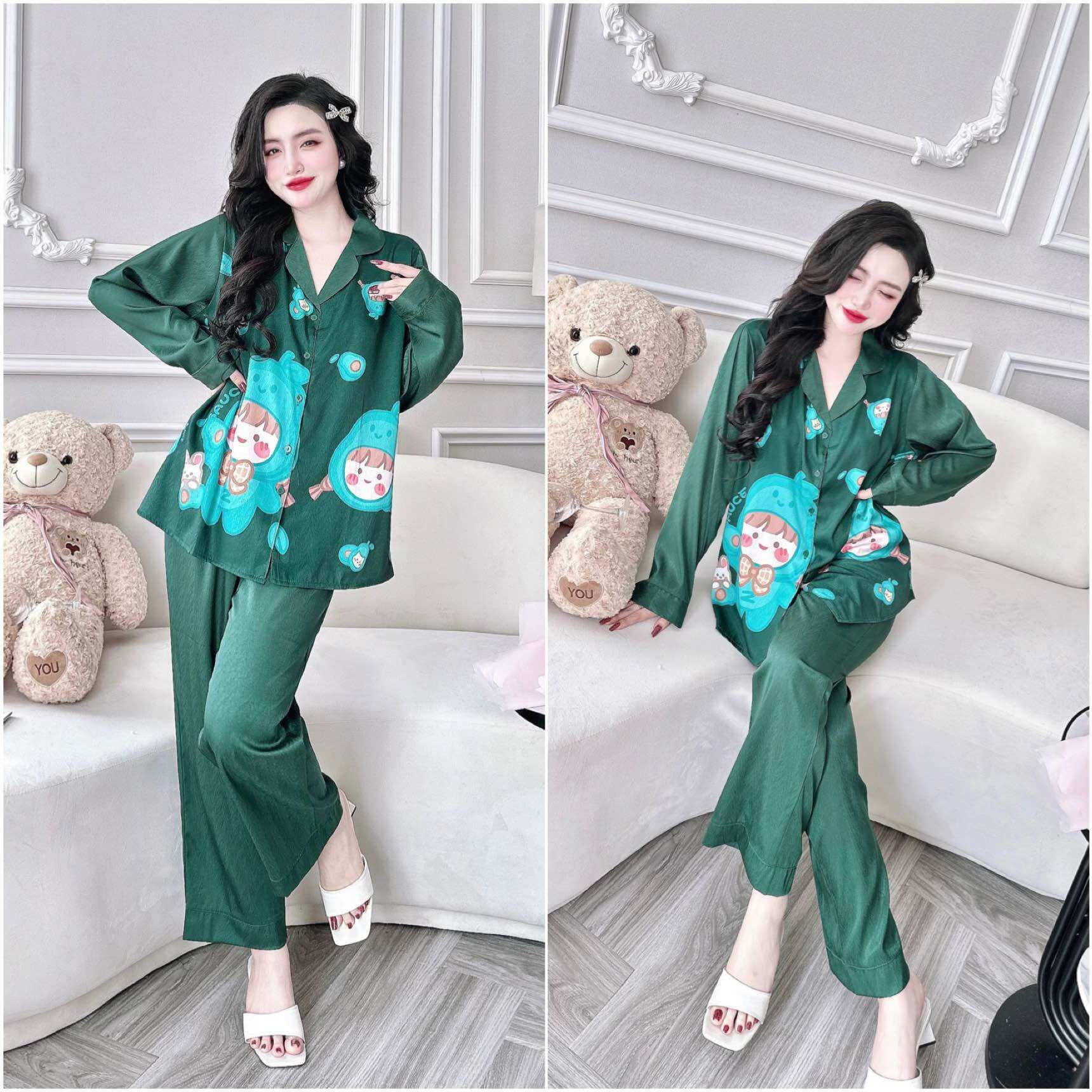 (50-100kg) Đồ bộ Lụa Xước Tiểu Thư Bigsize cao cấp