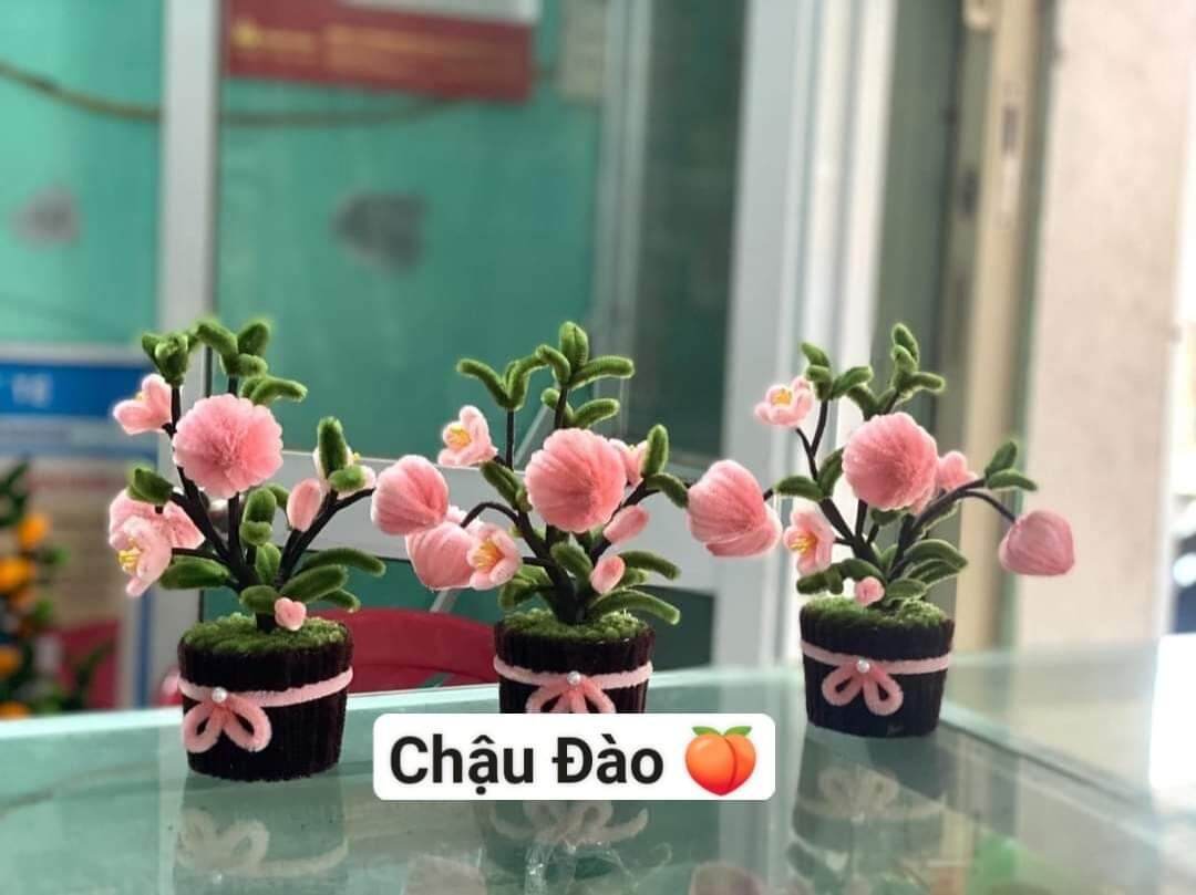 Chậu hoa kẽm nhung làm sẵn