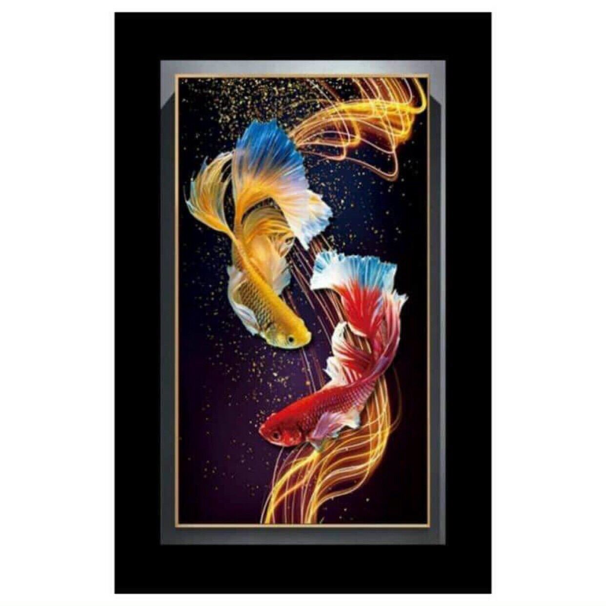 Tranh thêu chữ thập cá koj Mn0174 thêu kín kích thước 100x60 cm