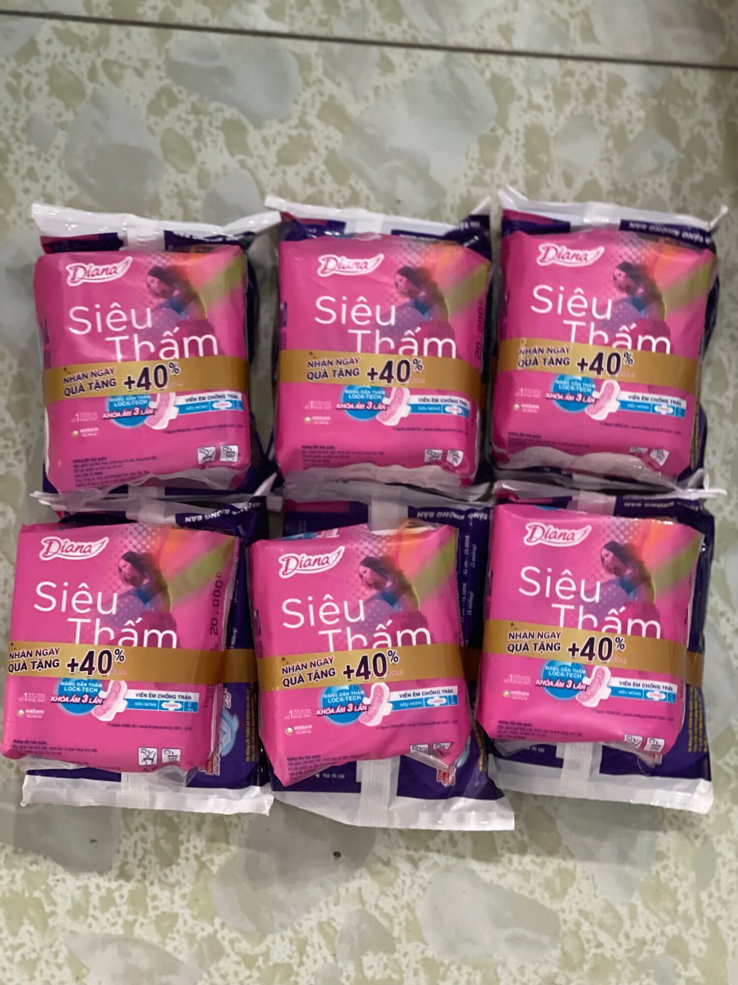 6 bịch băng vệ sinh DIANA siêu thấm