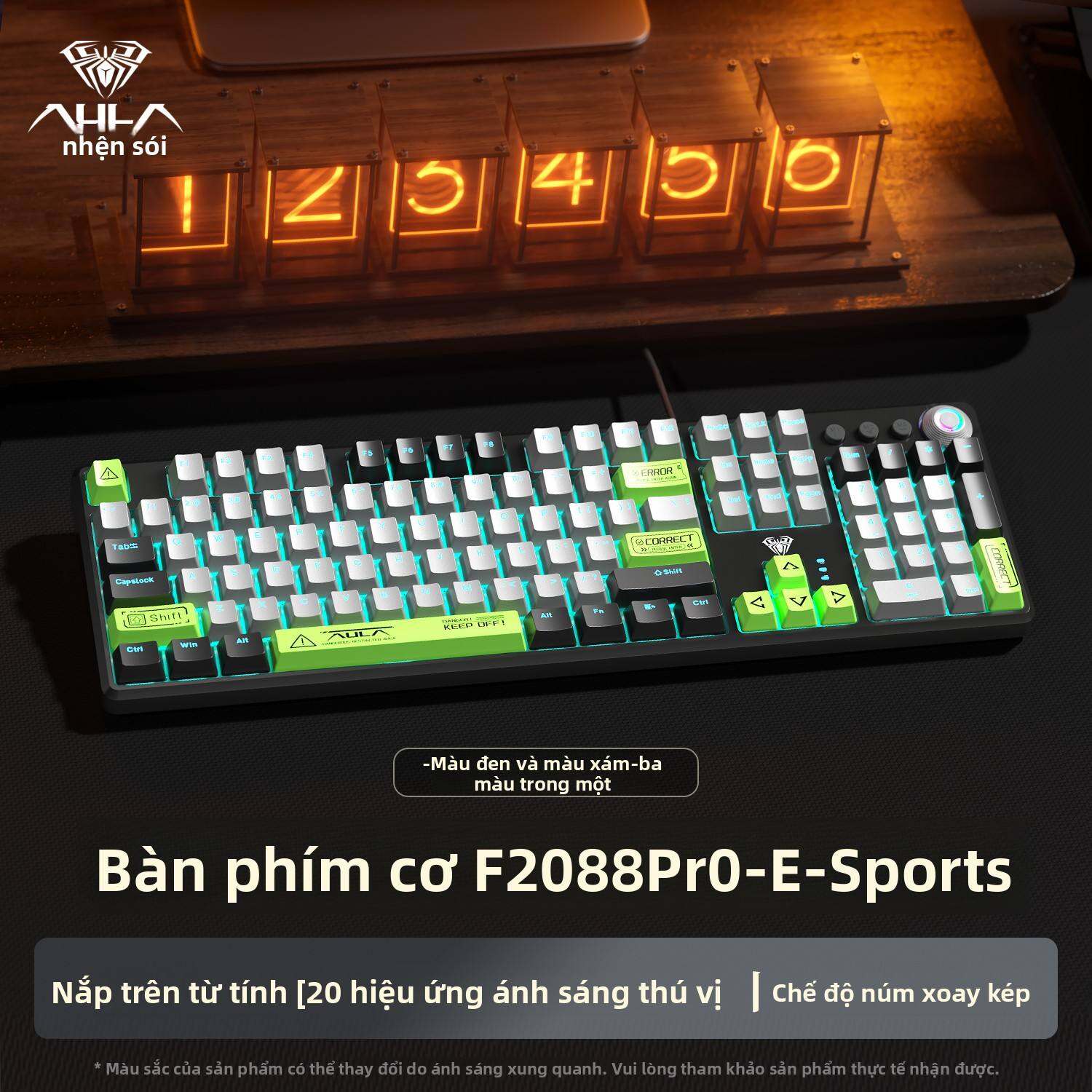 AULA | Bộ Bàn Phím Cơ Gaming 108 Phím (Công Tắc Pro Qing), Chuột và Tai Nghe Có Dây, Thiết Kế Bền Bỉ, Tối Ưu Cho Gaming và Văn Phòng