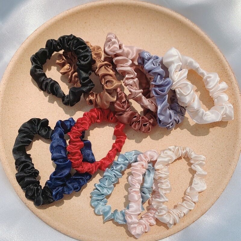 3 buộc tóc scrunchies mini