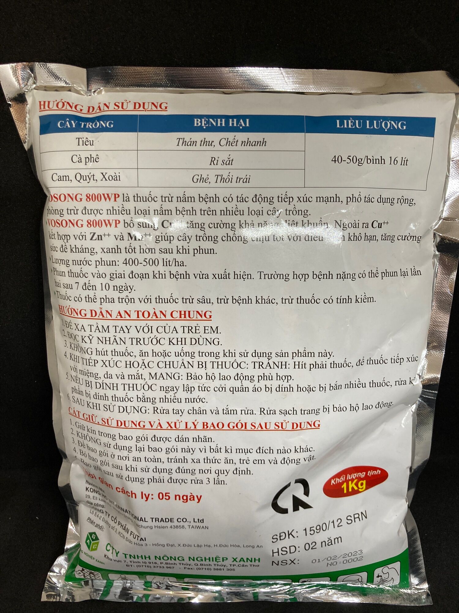 Thuốc Trừ Bệnh - VOSONG 800WP - 1kg