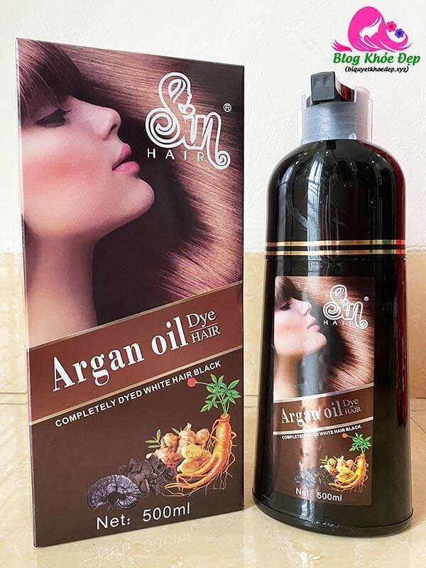 [HCM]dầu gội nhuộm phủ bạc SIN HAIR nhật bản 500ml (màu nâu)