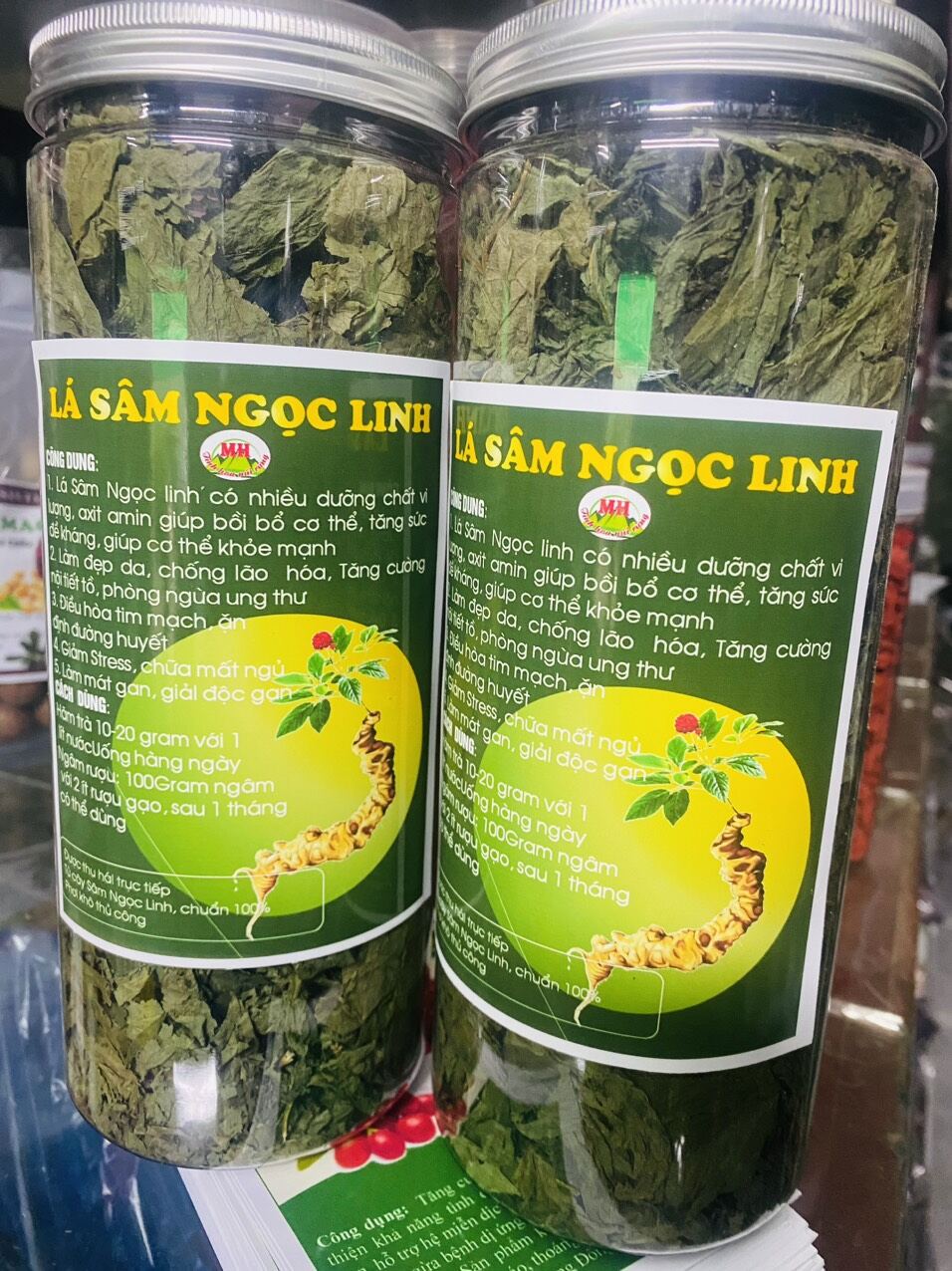 hộp trà lá sâm ngọc linh khô 100g