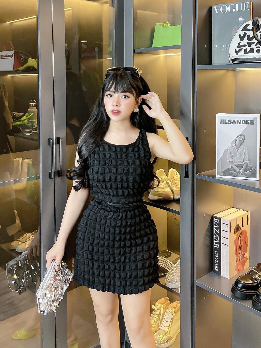 SET ÁO BA LỖ XỐP NỔI KÈM CHÂN VÁY