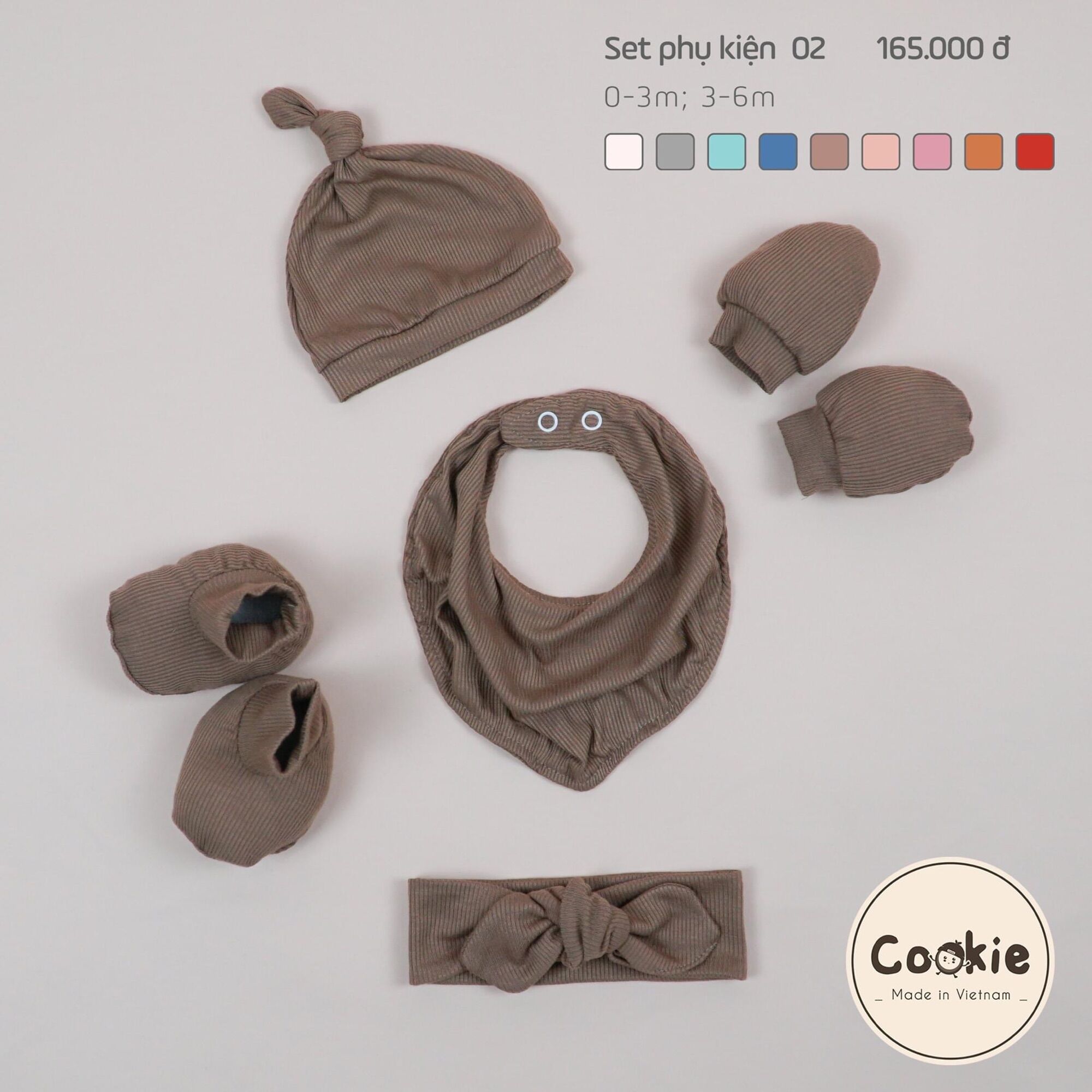 SET MŨ,BAO TAY CHÂN,YẾM, TURBAN COOKIE SƠ SINH