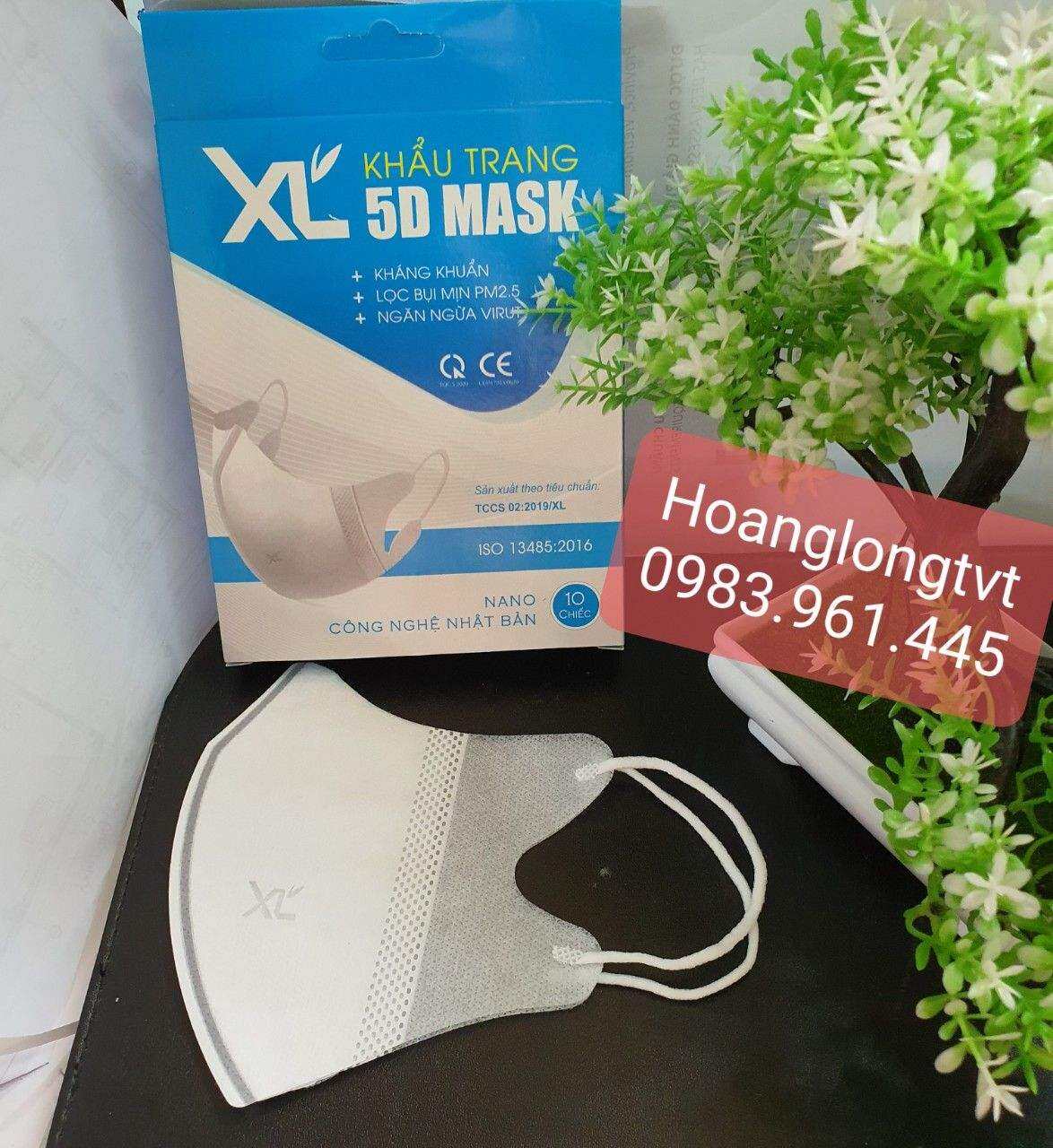 Hộp 10 chiếc Khẩu trang 5D mask Xuân Lai XL