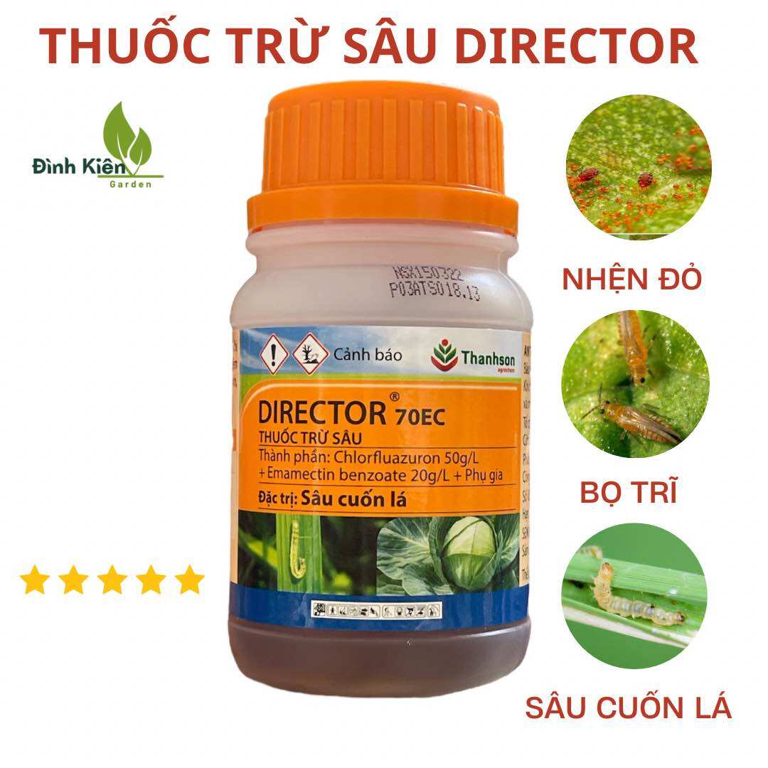 Thuốc trừ sâu director 70ec - đặc trị sâu cuốn lá, sâu tơ, nhện đỏ, bọ trĩ, chai 100ml.