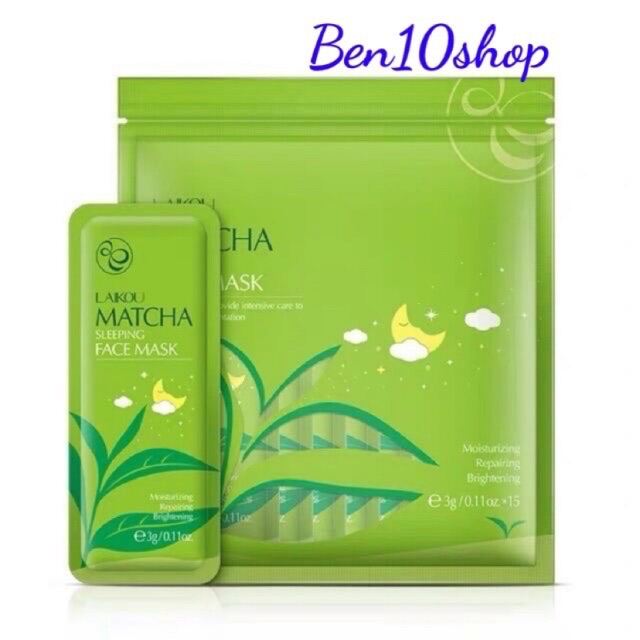 Mặt Nạ Ngủ Matcha Laikou (Set 15 Gói 3G)