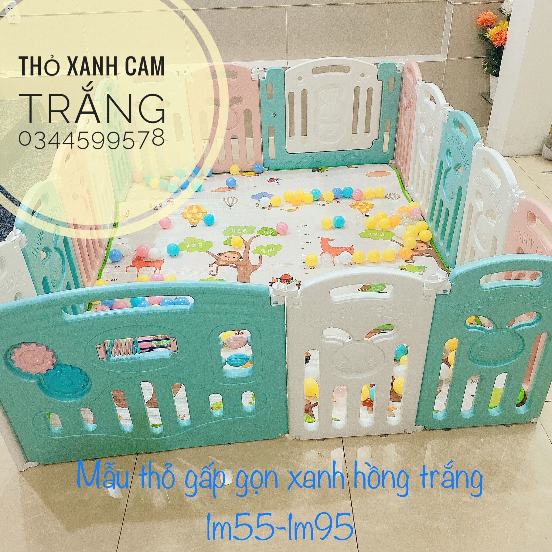 Quây cũi nhựa gấp gọn cho bé(+100 bóng)