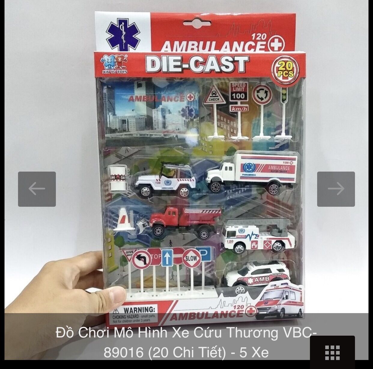Đồ chơi mô hình xe cứu thương bằng sắt