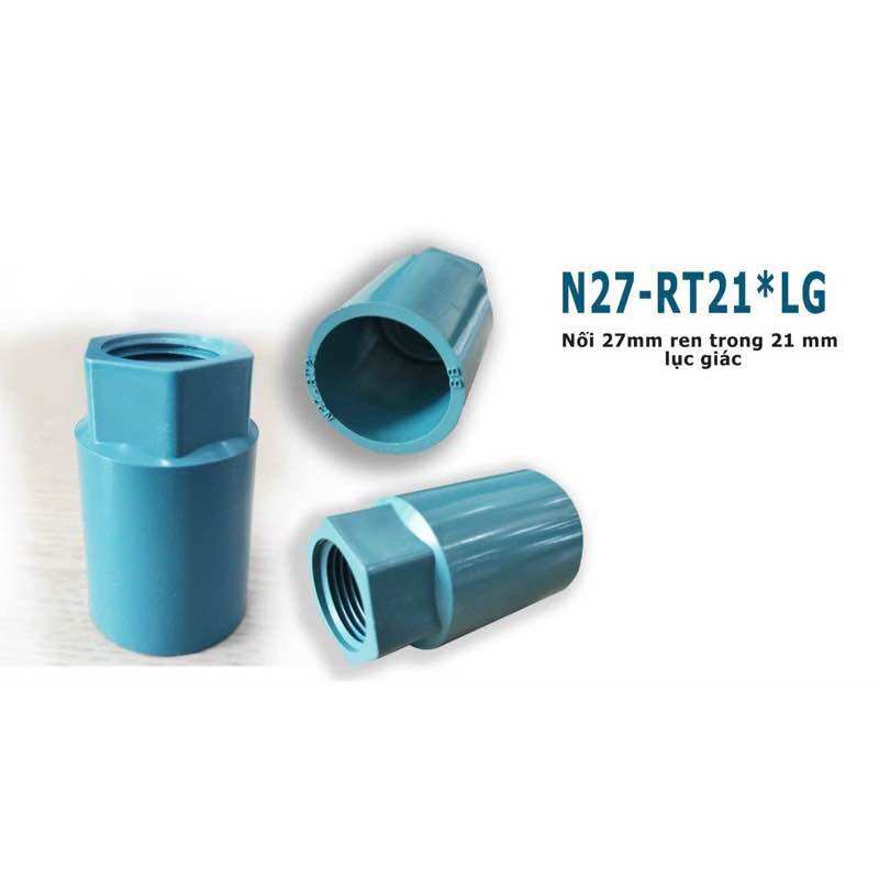10 cái nối ren trong 21 ra 27 nhựa pvc