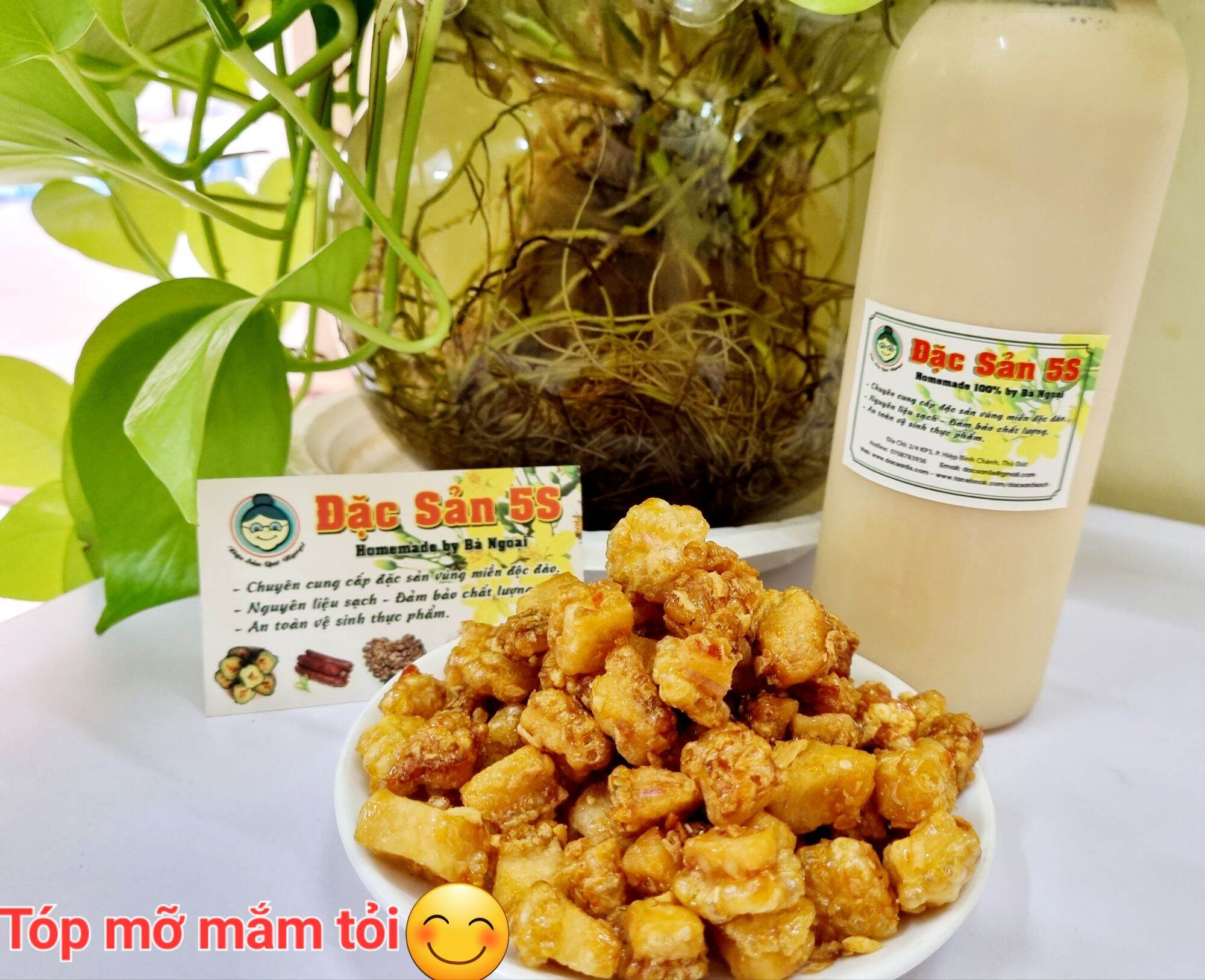 Tóp mỡ cháy mắm tỏi túi 100g đặc sản 5s