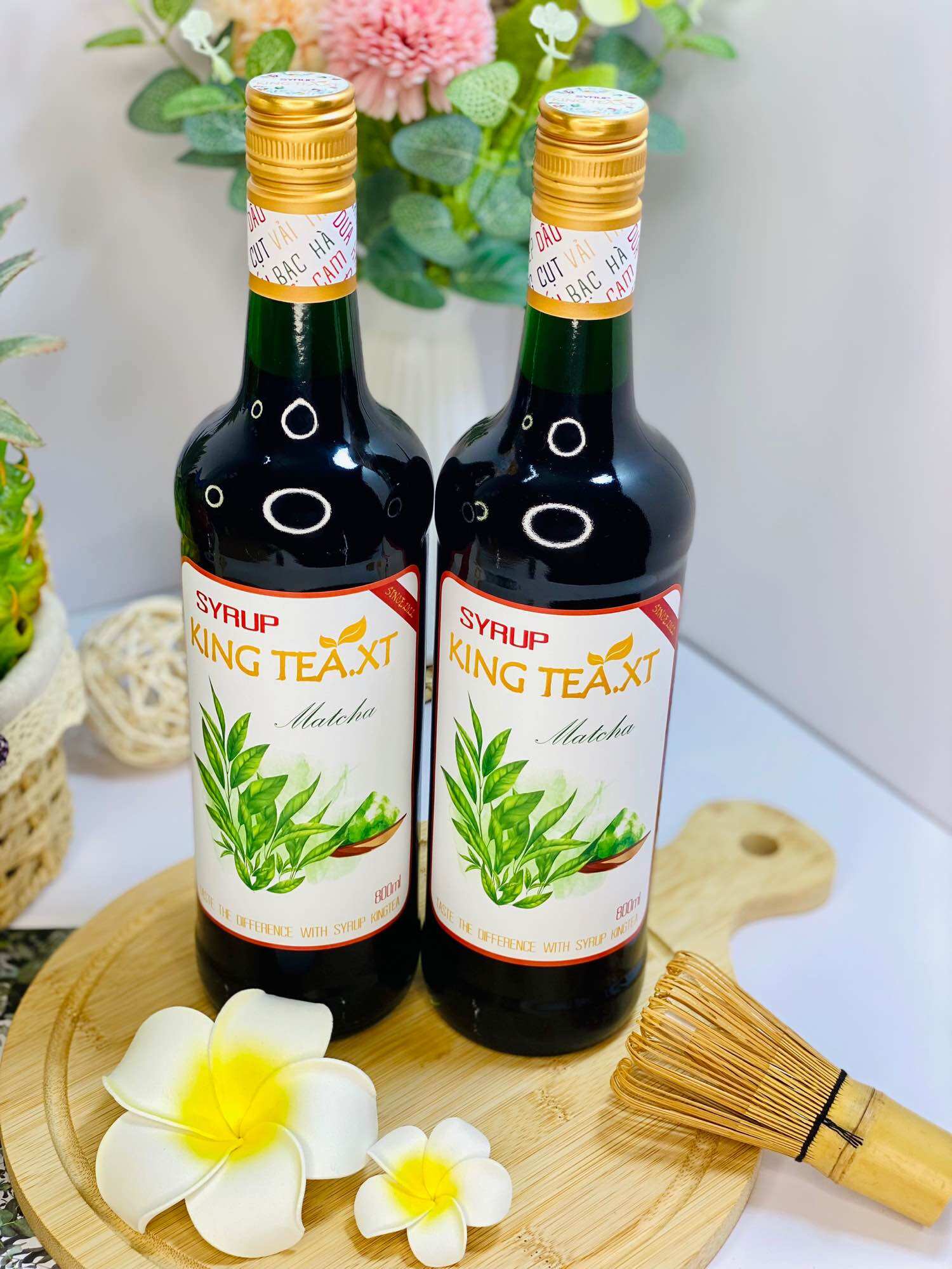 Siro Matcha Pha Chế(Syrup Matcha) KingTea.XT-Chai thuỷ tinh 800ml