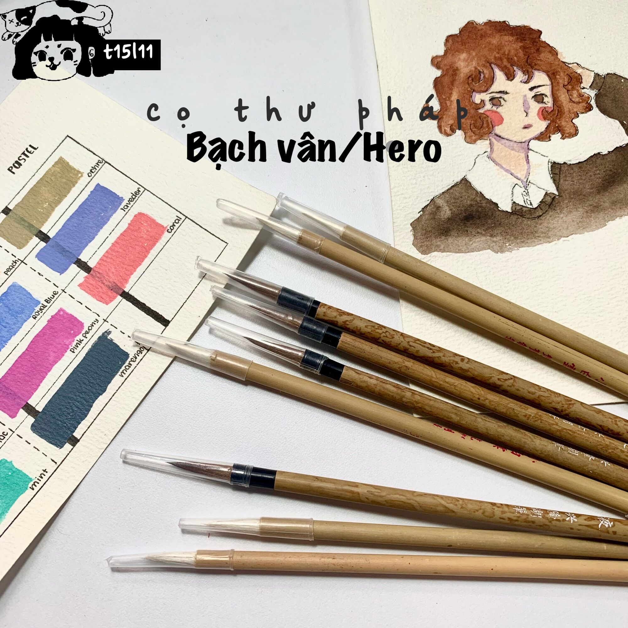 [t15l11] Cọ vẽ thư pháp Bạch Vân/ Hero