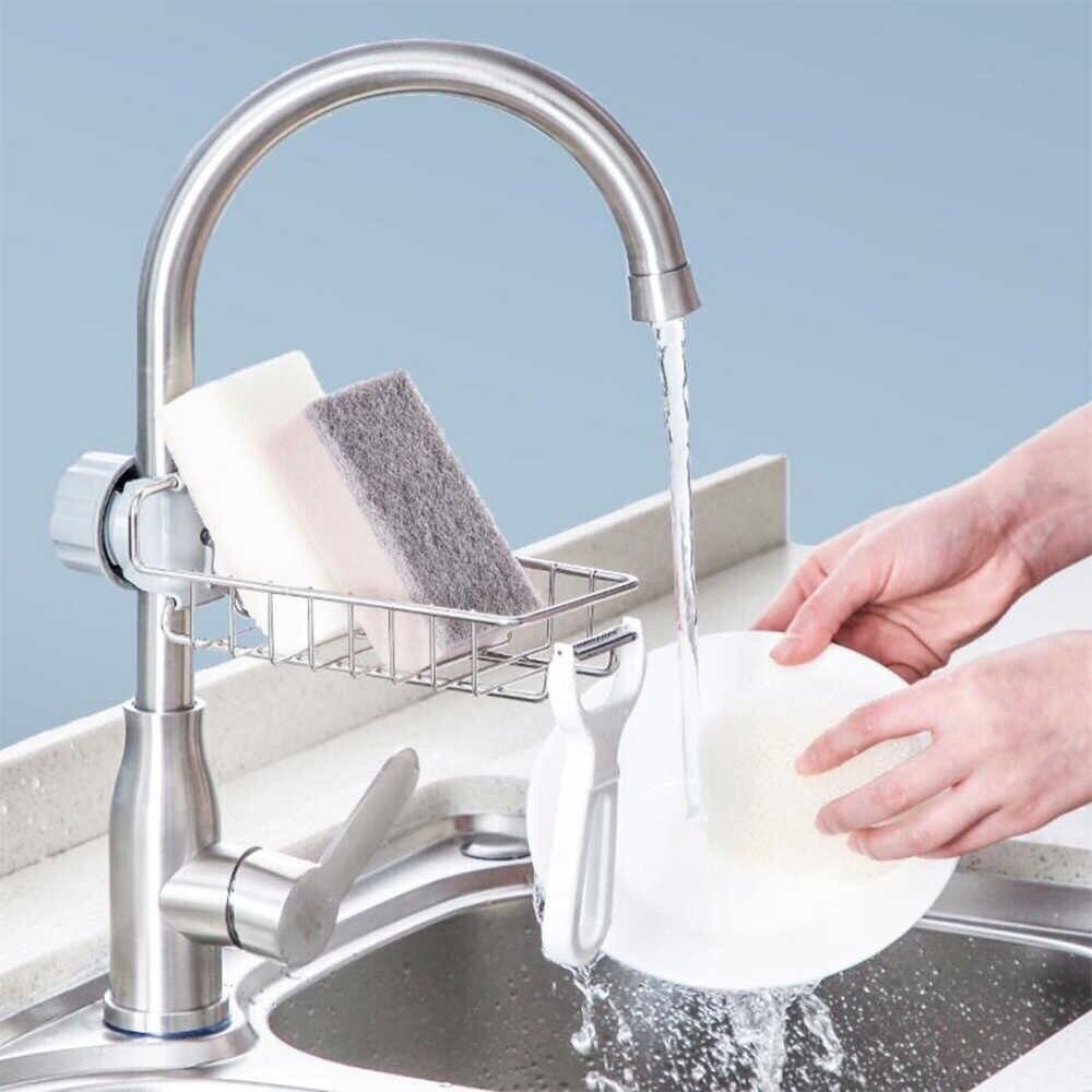 Giá/kệ inox cài vòi rửa bát