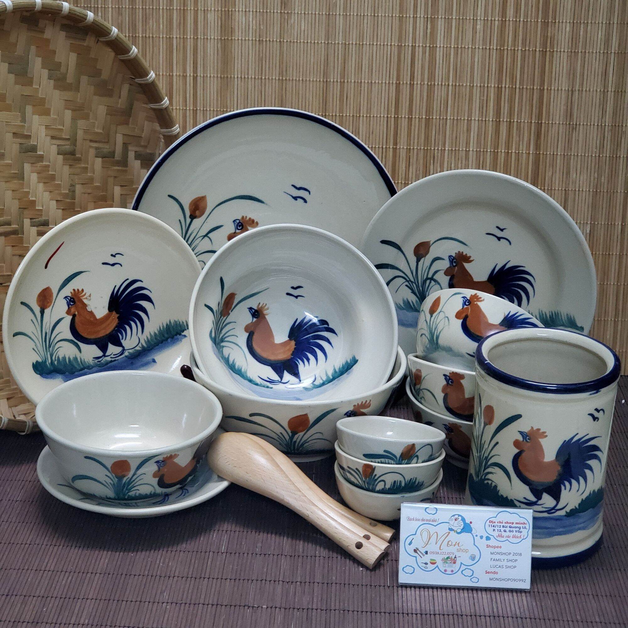 [FreeshipMAX]SET MÂM CƠM ĐẤT NUNG THỦ CÔNG CON GÀ CAO CẤP