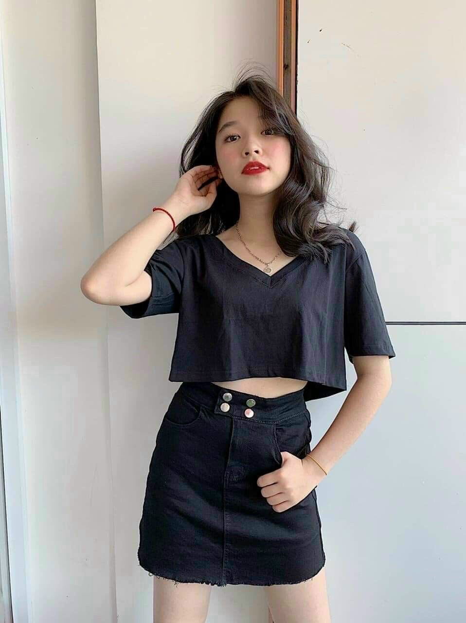 [HCM] ÁO KIỂU CROPTOP CỔ TIM ĐƠN GIẢN FROM FROM DƯỚI 50KG