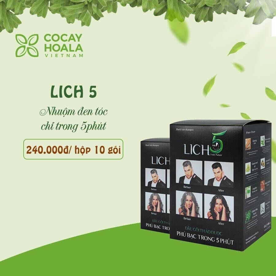 Dầu gội thảo dược nhuộm đen tóc Lich5