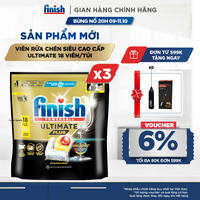 [Mới] Viên Rửa Chén Bát Finish Ultimate Plus 18 Viên