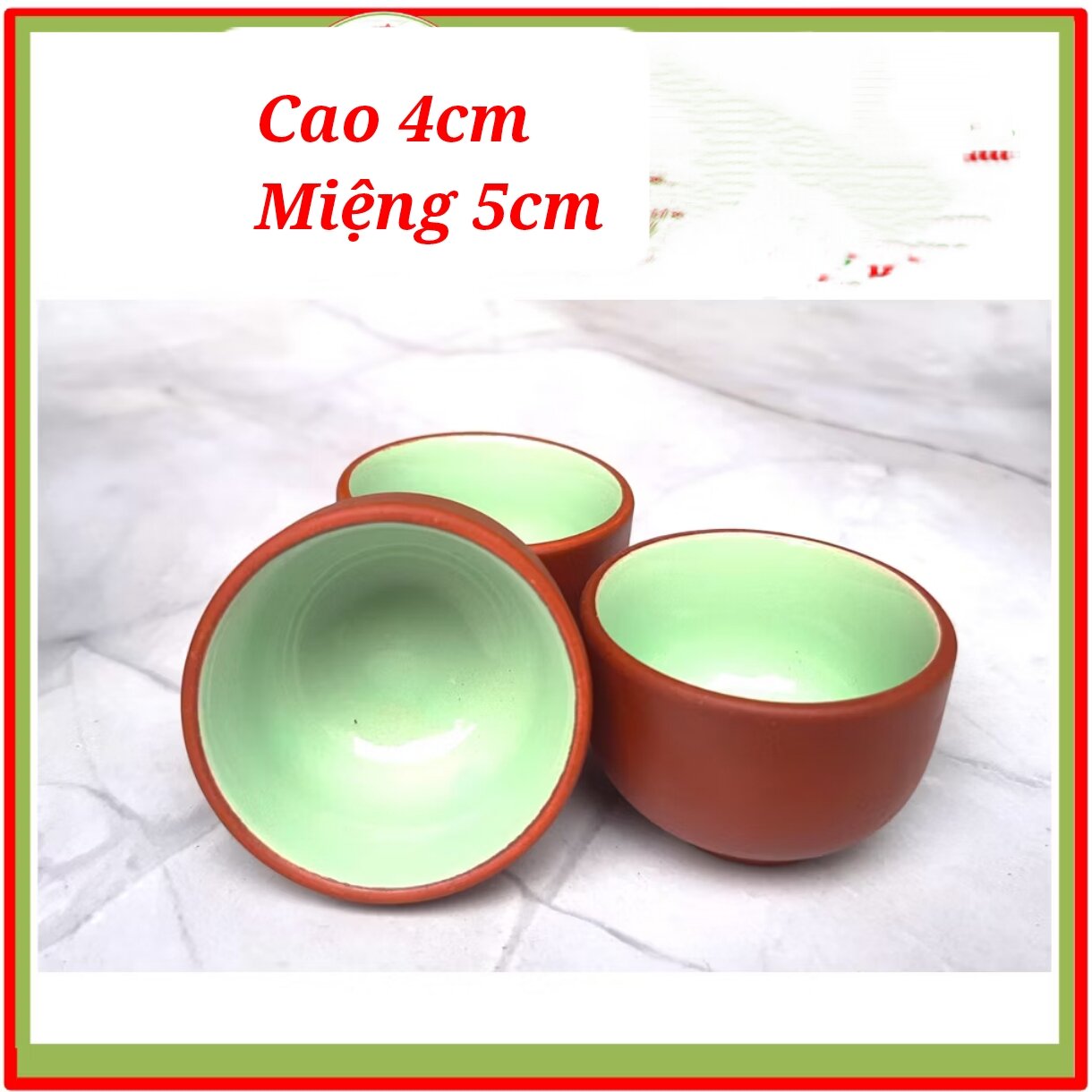 Chén Lòng Xanh đất nung Bát Tràng_Chén uống trà
