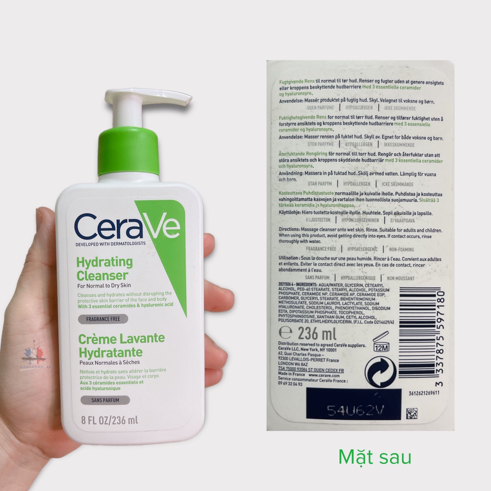 Sữa rửa mặt Cerave bản Pháp