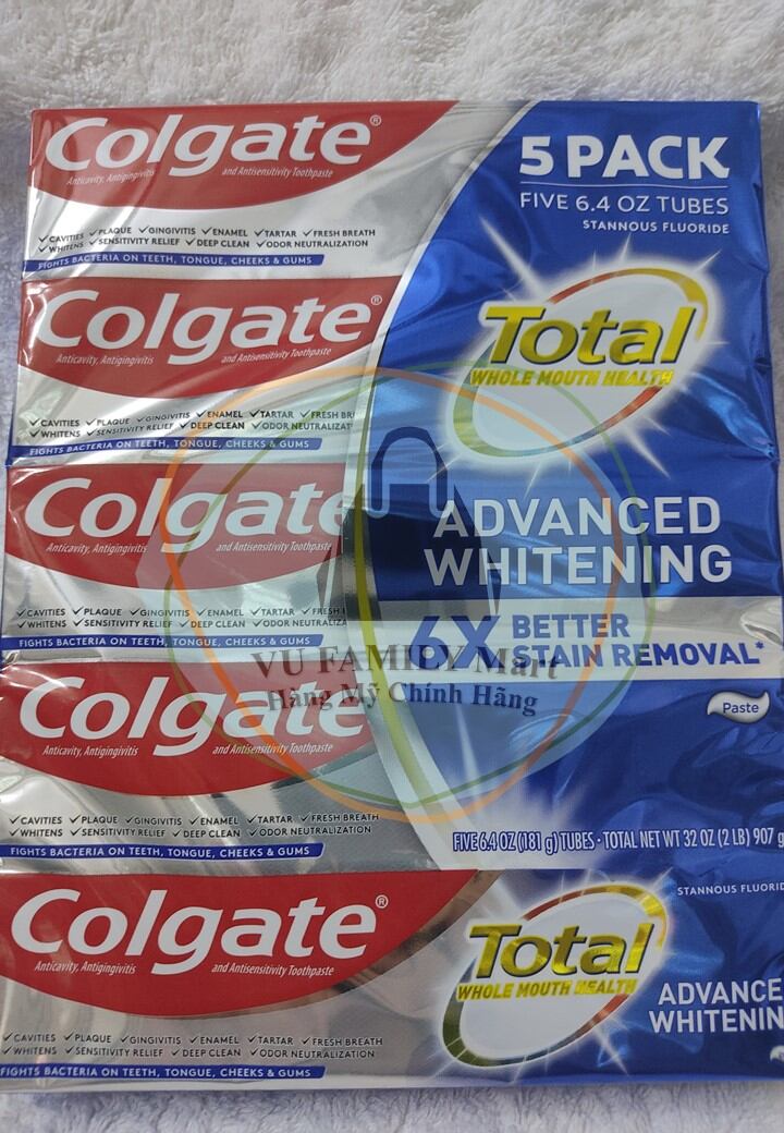 Kem Đánh Răng Colgate Total Advanced Whitening 181g - Hàng Mỹ