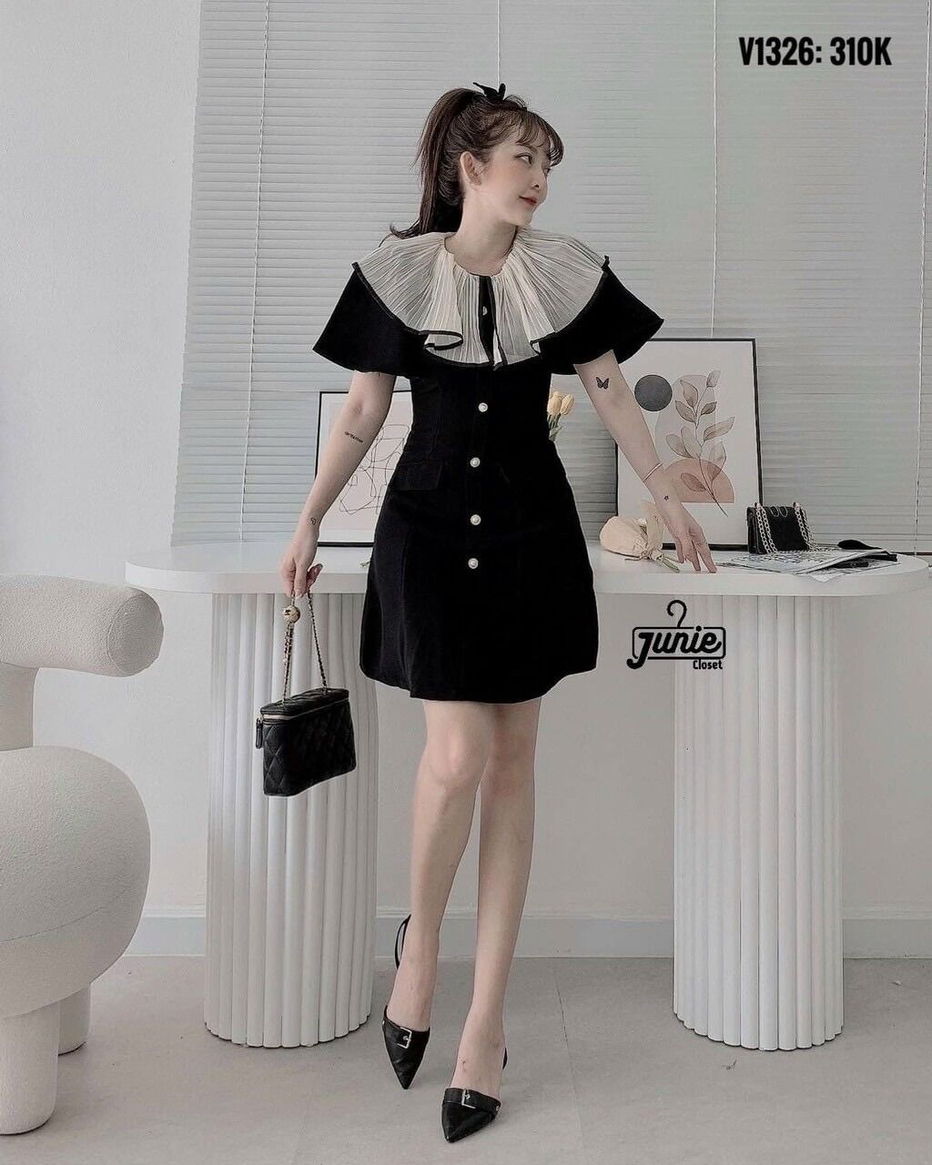 [SHOP TÁO ĐỎ BIGSIZE 50kg đến 90kg] Đầm cổ xoè dáng chữ A - DA777