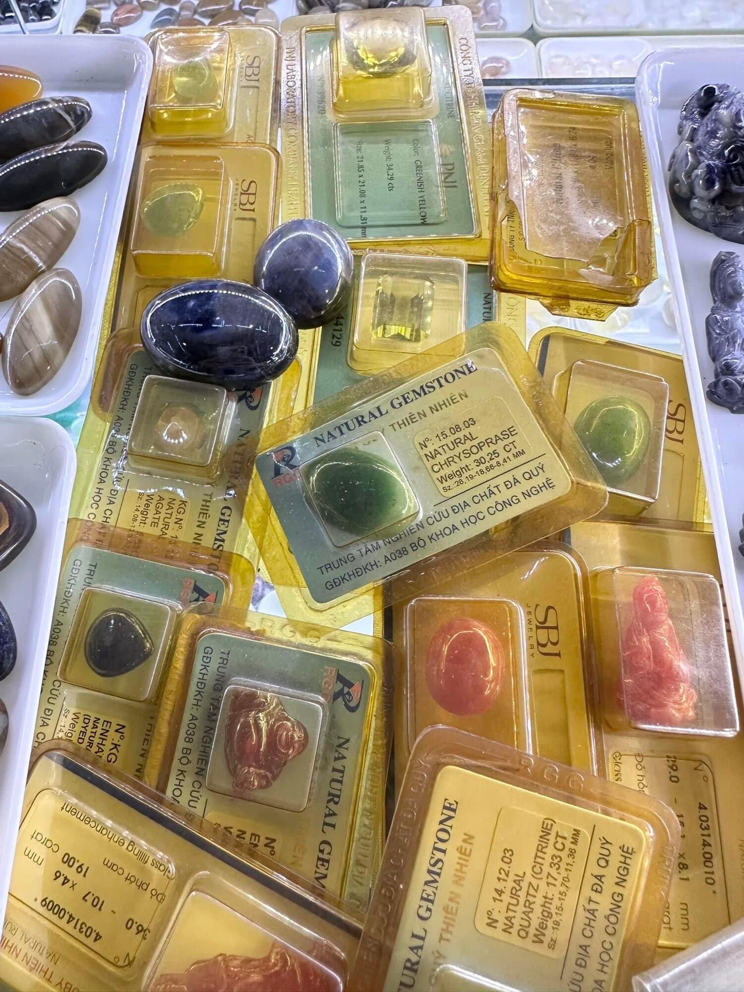 Mặt đá Ruby Lapis thiên thanh Saphire làm nhẫn
