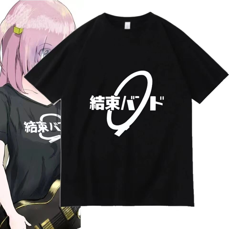 Unisex Anime Ngắn Tay Áo Thun 'BOCCHI THE ROCK' Hitori Gotoh Ljichi Nijika In Cotton Cổ Tròn Tee Cho Tất Cả Các Mùa