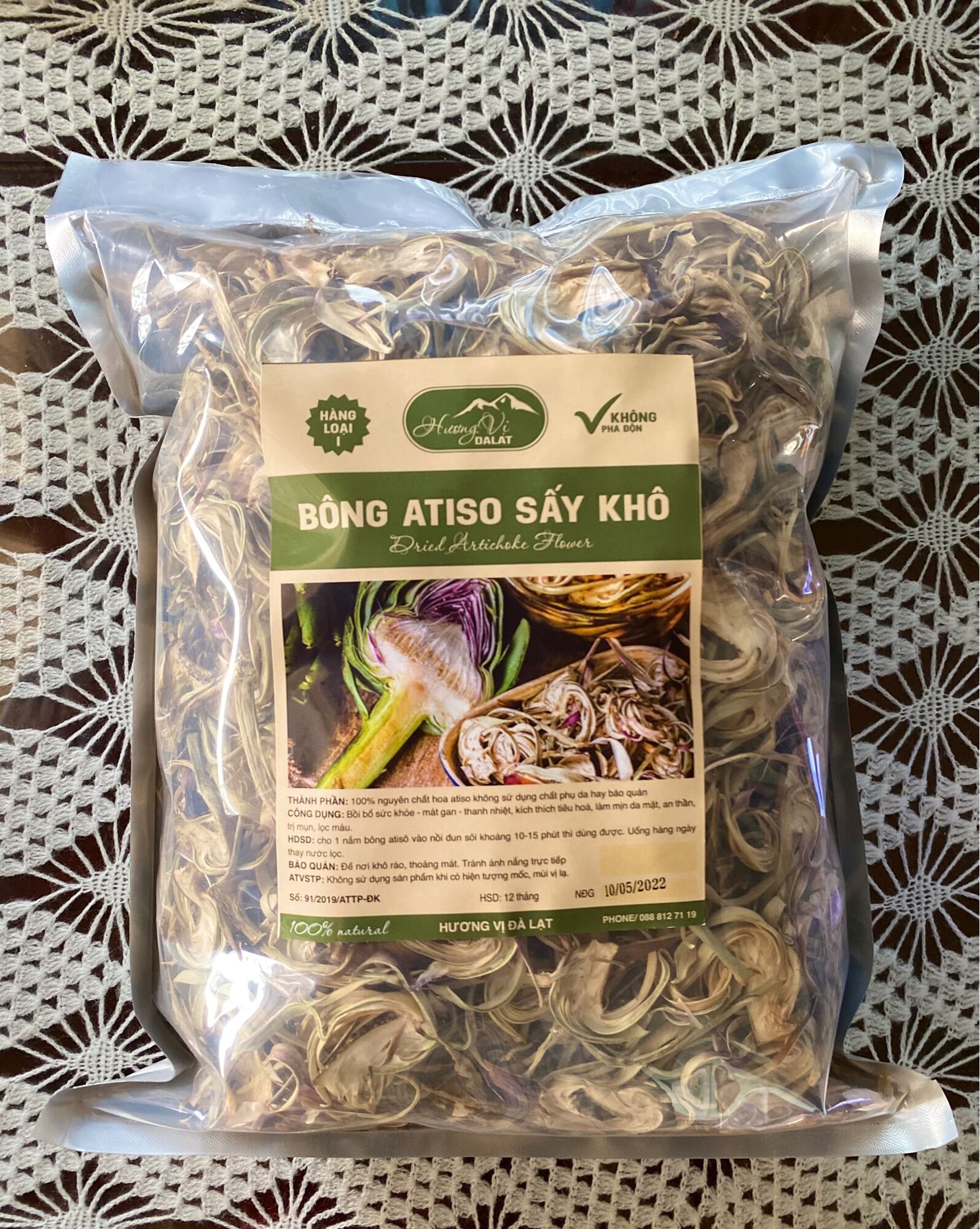 500G Bông Atiso khô Đà Lạt loại 1 không pha