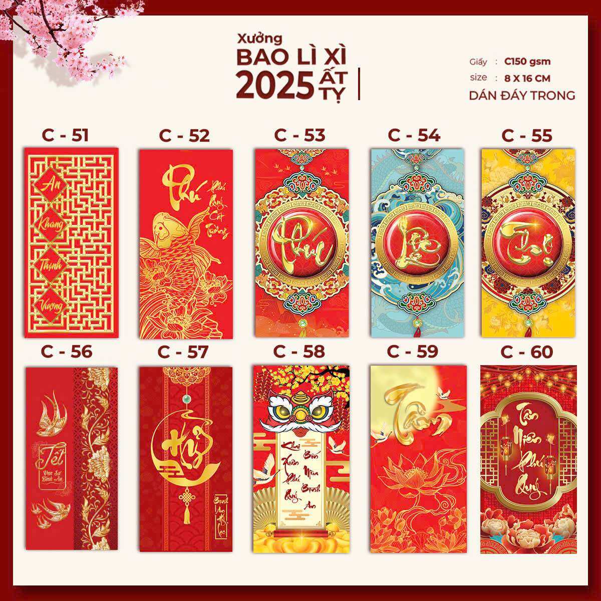 Combo 50 Bao Lì Xì Tết Truyền thống