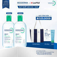 Bộ đôi nước tẩy trang Micellar cho da đầu mụn Bioderma Sebium H2O - 500mlx2