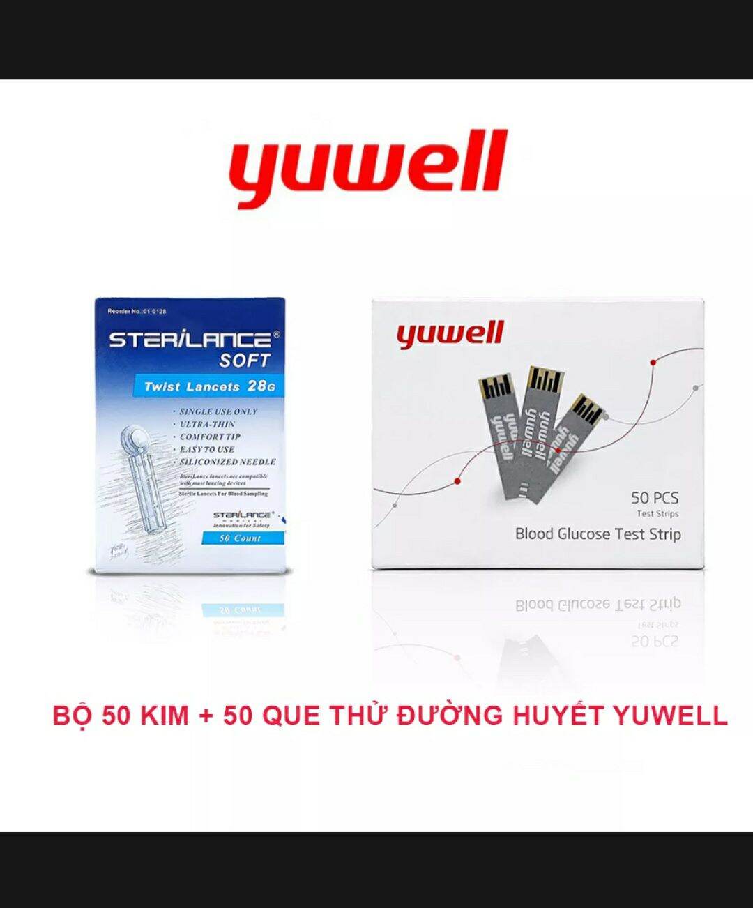 que thử đường huyết yuwell 50 que 50 kim
